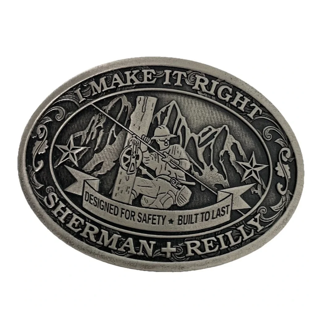 Sherman Reilly Lineman Belt Buckle I Make It Right Utility Worker‎ Safety